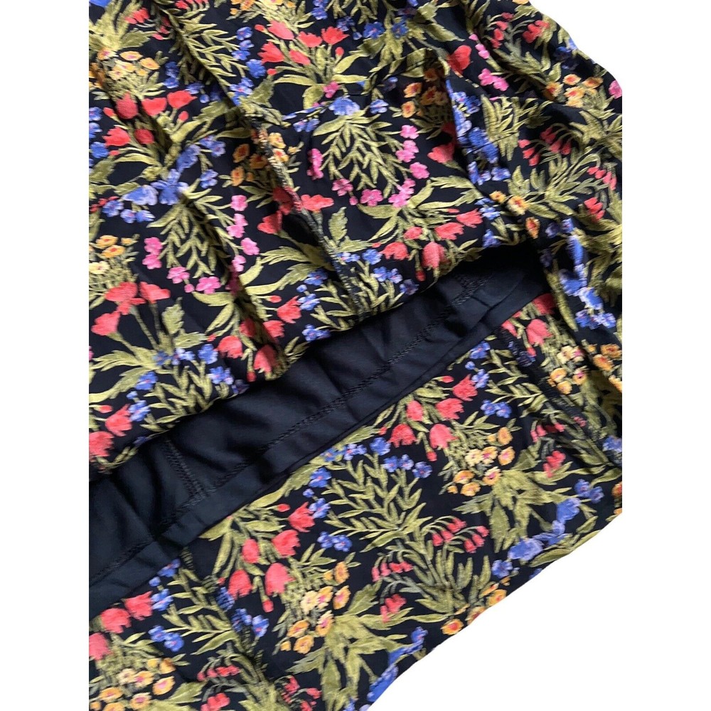 Old Navy Womens Crepe Swing Dress Size 2XL Black Floral Long Bell Sleeves Lined - Picture 2 of 13